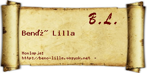 Benő Lilla névjegykártya