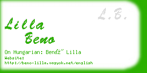lilla beno business card